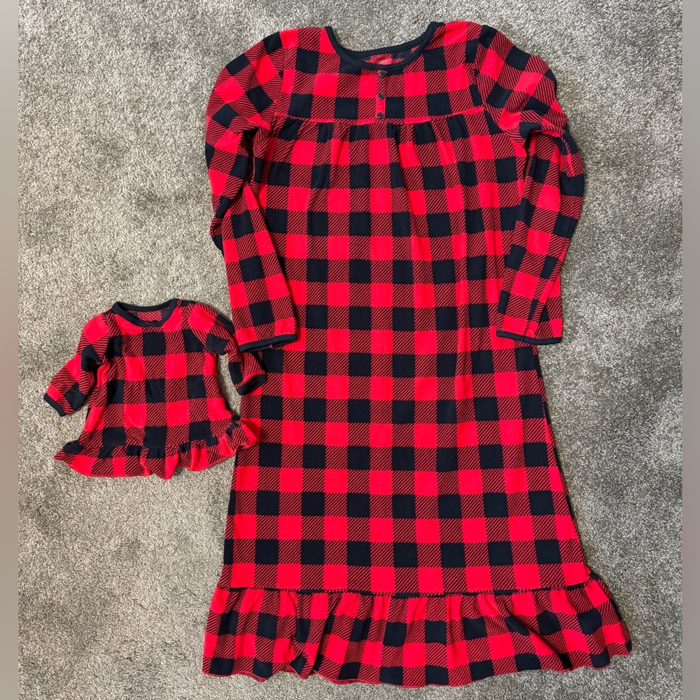 Girls Carters size 8/10 pajamas with matching American Girl doll /18” doll pjs
